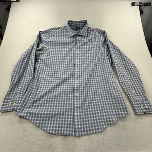 Peter Millar Shirt Mens XL Blue Check Crown Crafted Long Sleeve Button Up